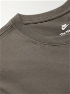 Nike - NSW Club Logo-Embroidered Cotton-Jersey T-Shirt - Gray