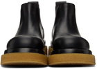 Bottega Veneta Black & Tan Crepe Sole Low Lug Chelsea Boots