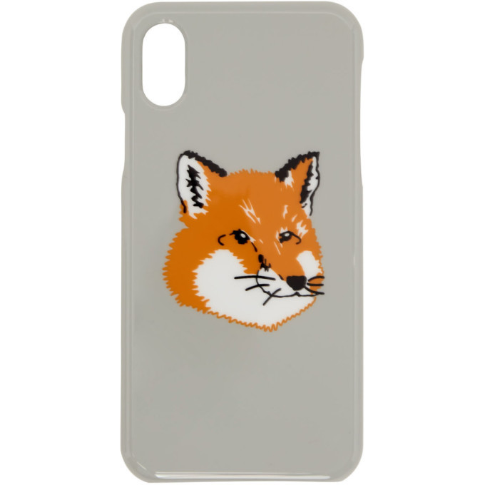 Maison Kitsune Grey Fox Head iPhone X Case Maison Kitsune