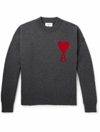 AMI PARIS - ADC Logo-Intarsia Wool Sweater - Gray