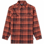 Patagonia Men's Organic Cotton Fjord Flannel Shirt in Ice Caps: Burl Red