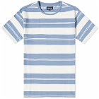 Arpenteur Men's Match Rugby Stripe T-Shirt in Sax Blue/Off White