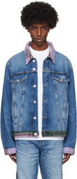 BLUEMARBLE Blue Tartan Denim Jacket