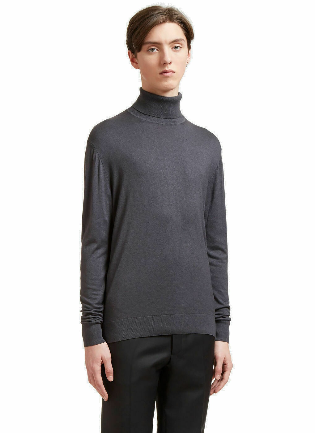 Photo: Aiezen Ribbed Roll Neck Sweater male Grey