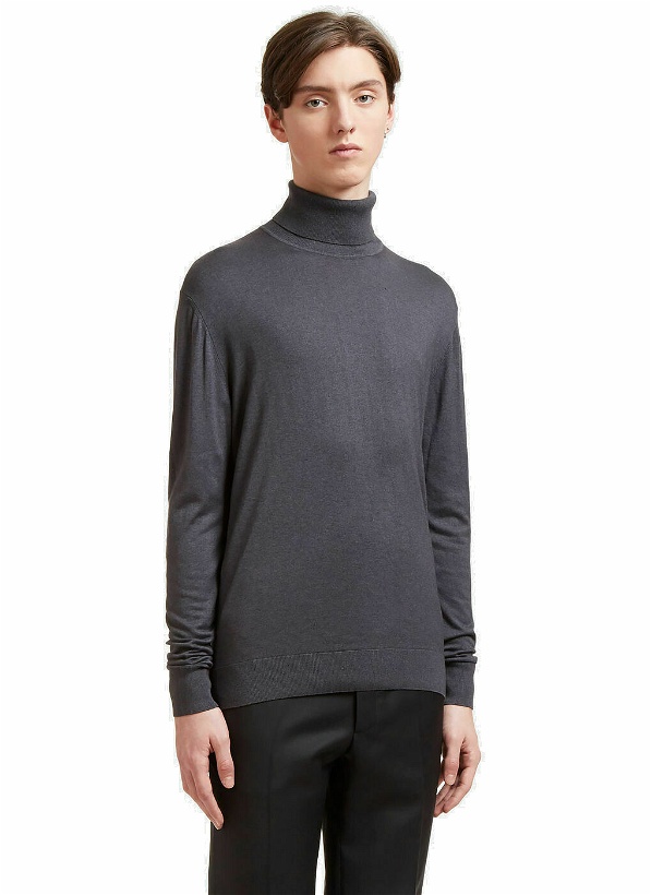 Photo: Aiezen Ribbed Roll Neck Sweater male Grey