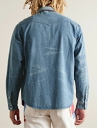 CHERRY LA - Distressed Denim Western Shirt - Blue