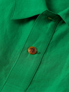 Auralee - Linen and Cotton-Blend Polo Shirt - Green