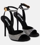Versace Crystal-embellished satin sandals