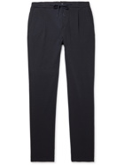 CANALI - Tapered Pleated Cotton-Blend Drawstring Suit Trousers - Blue - IT 50