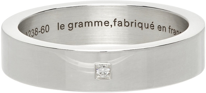 Photo: Le Gramme Silver Polished 'Le 7 Grammes' Diamond Ring