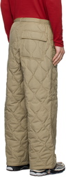 TAION Beige Military Down Trousers