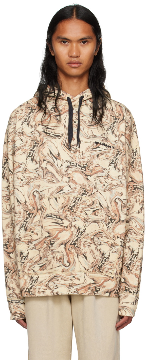 MARANT logo-print drawstring hoodie - Neutrals