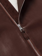 Dunhill - Suede-Trimmed Leather Jacket - Brown