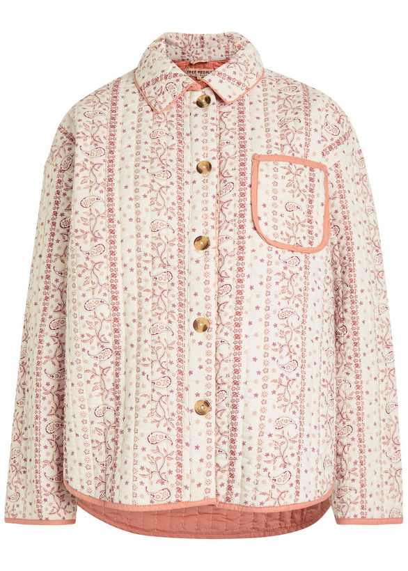 Photo: Free People Alexie Printed Cotton Jacket Cream