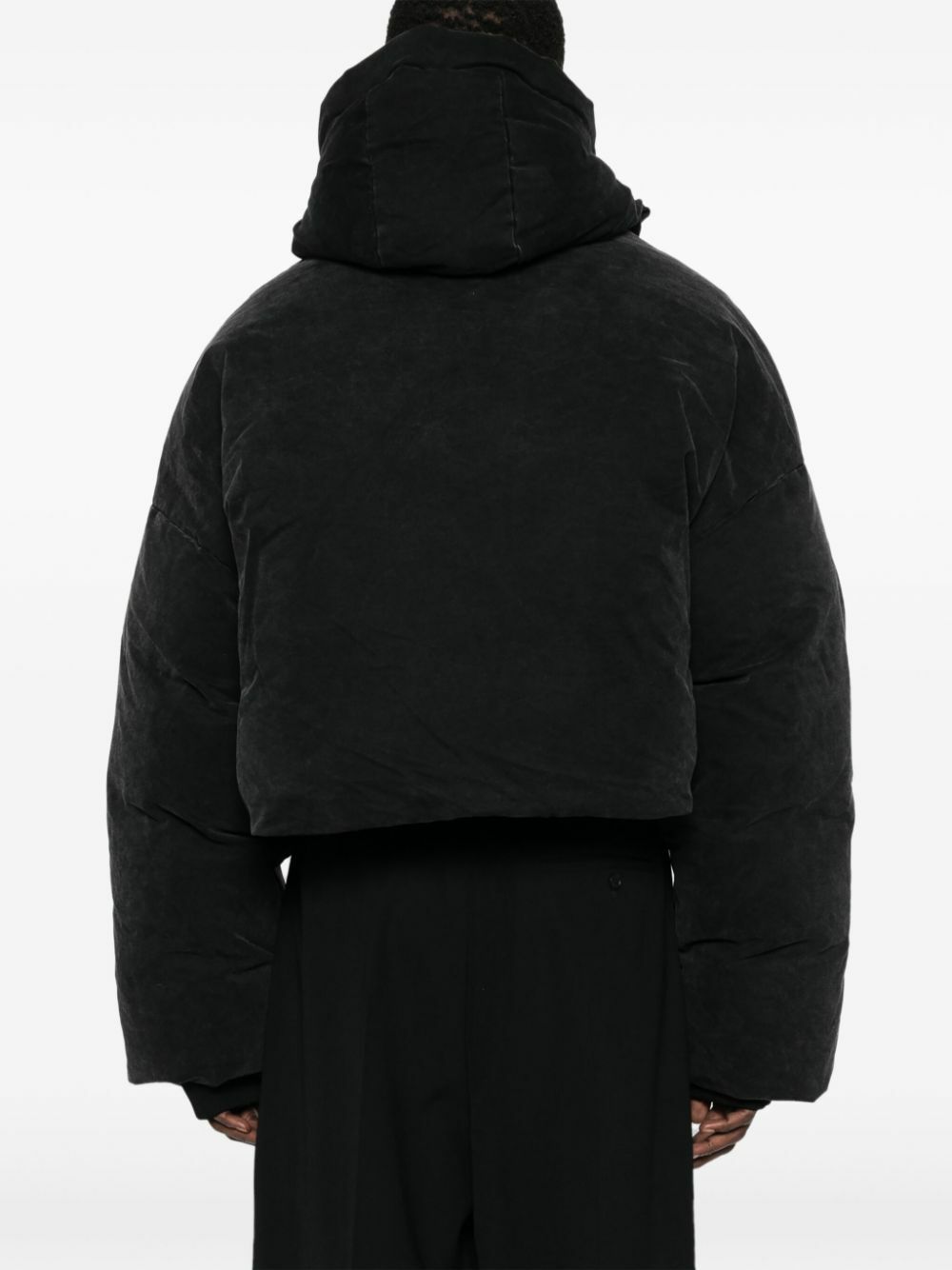 ENTIRE STUDIOS Black Cropped Puffer Jacket