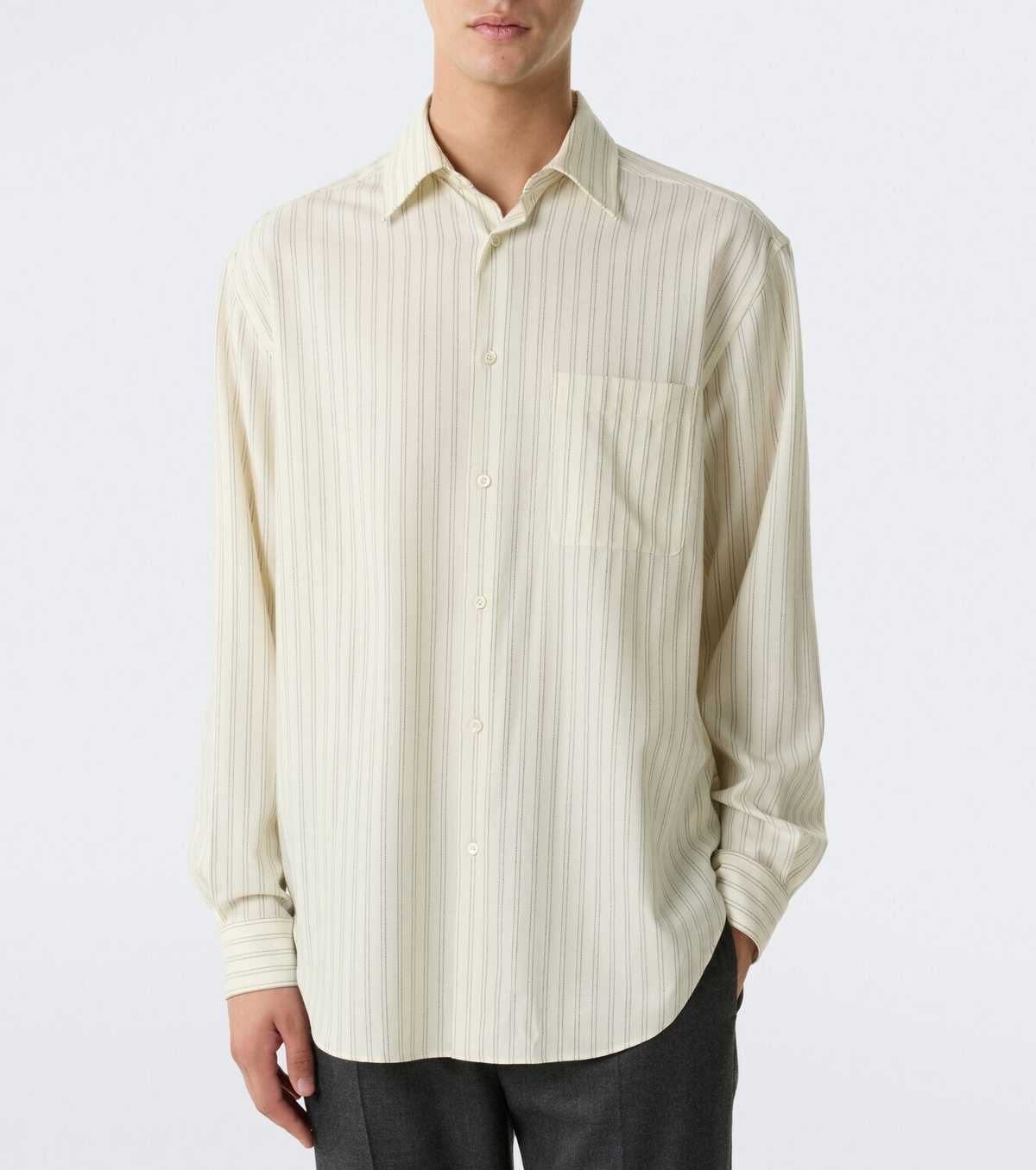The Row Uday striped cotton poplin shirt
