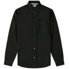 Norse Projects Men's Anton Brushed Flannel Button Down Shirt in Dark Green