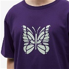 Needles Men's Reversible Logo T-Shirt in Purple