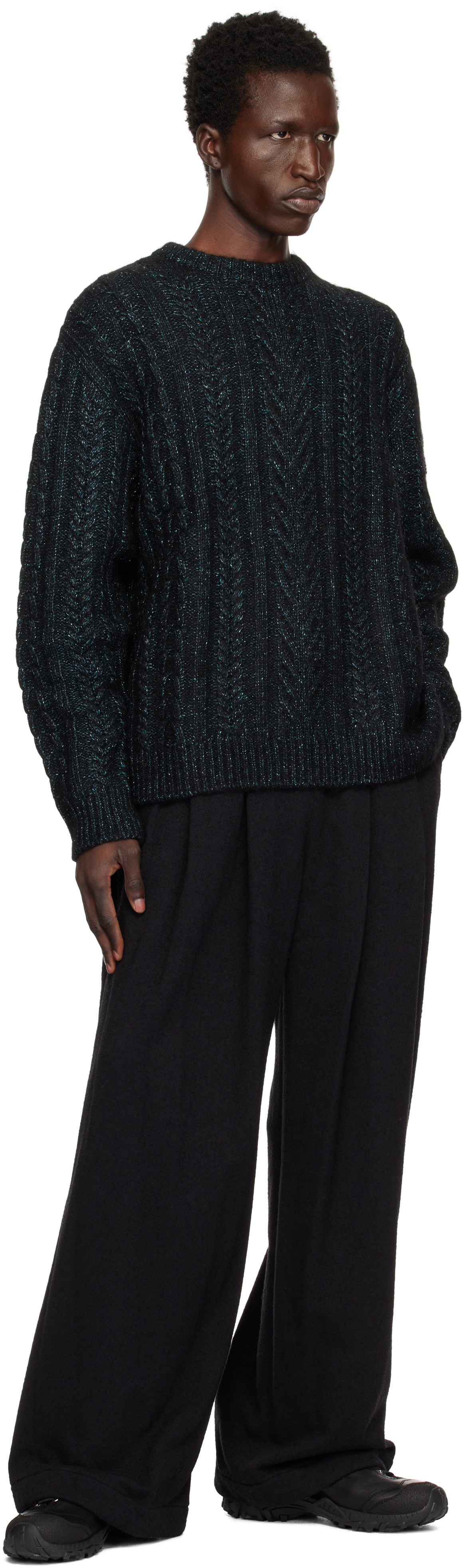 WOOYOUNGMI Black Boucle Sweatpants