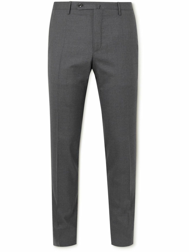 Photo: Incotex - Slim-Fit Wool Trousers - Gray