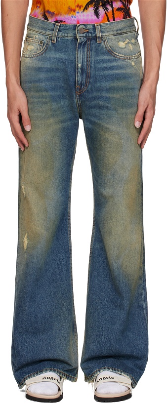 Photo: Palm Angels Blue Distressed Jeans