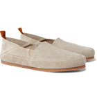 Mulo - Collapsible-Heel Suede Loafers - Neutral