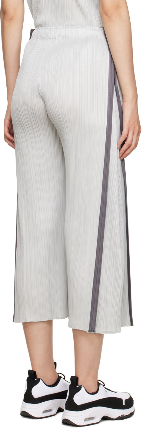 Pleats Please Issey Miyake Gray Rectangle Trousers Pleats Please