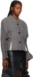 HODAKOVA Gray Raw Edge Jacket