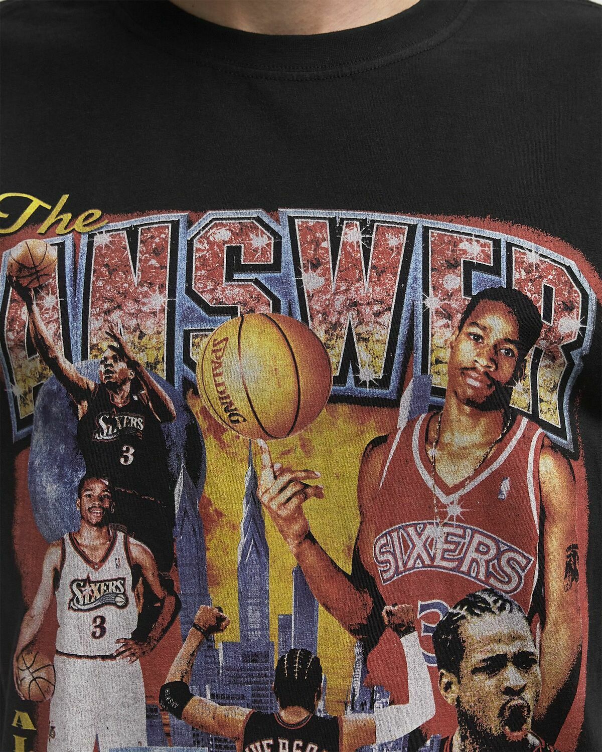 Mitchell & Ness NBA BOOTLEG TEE PHILADELPHIA 76ERS ALLEN IVERSON Black Mens Shortsleefe
