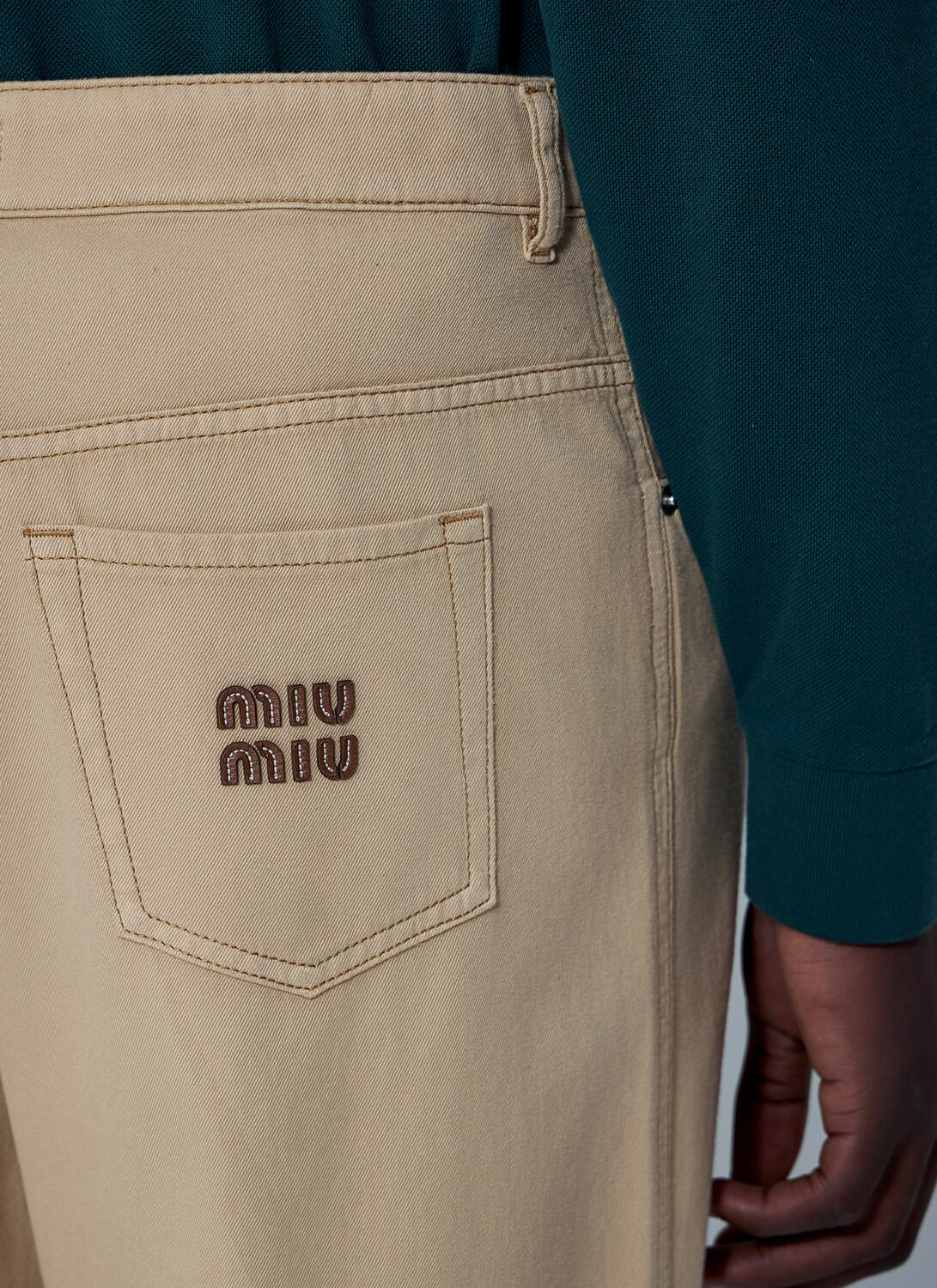 Miu Miu Logo Motif Jeans