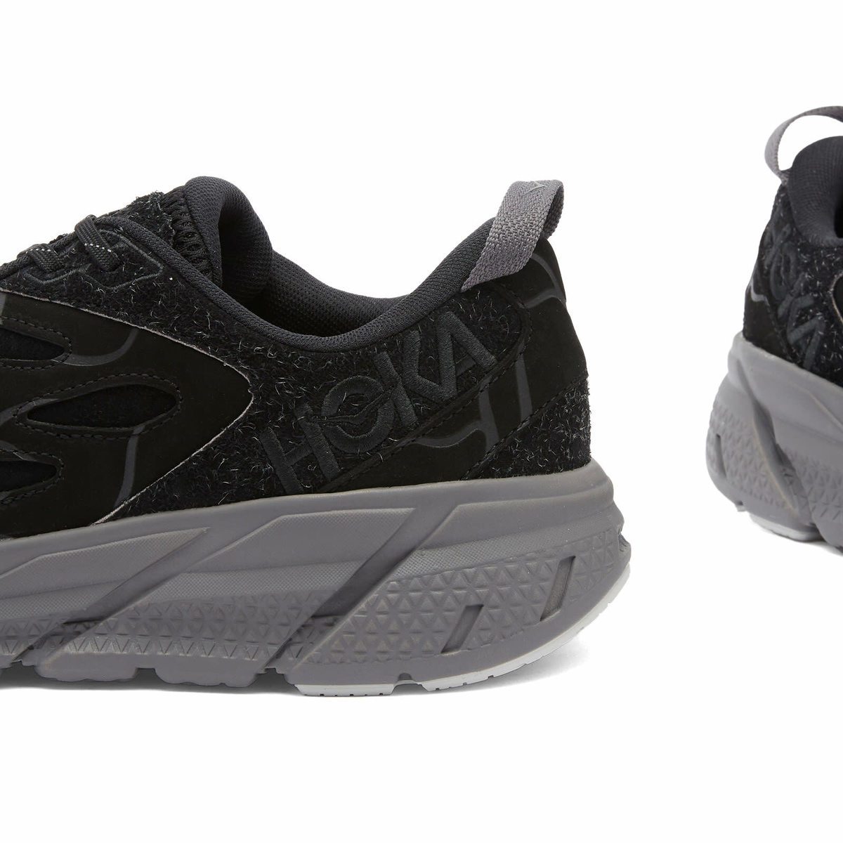 HOKA ONE ONE U Clifton L Suede TP in Black/Satellite Grey Hoka One One
