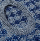 Raf Simons - Cutout Metallic Knitted Sweater - Men - Blue