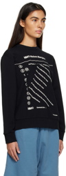 MM6 Maison Margiela Black Printed Sweatshirt