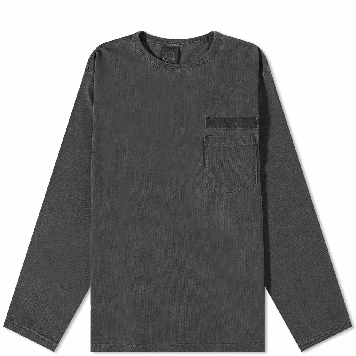 FrizmWORKS Men's Long Sleeve Pigment Dyed Mil T-Shirt in Charcoal ...