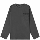 FrizmWORKS Men's Long Sleeve Pigment Dyed Mil T-Shirt in Charcoal
