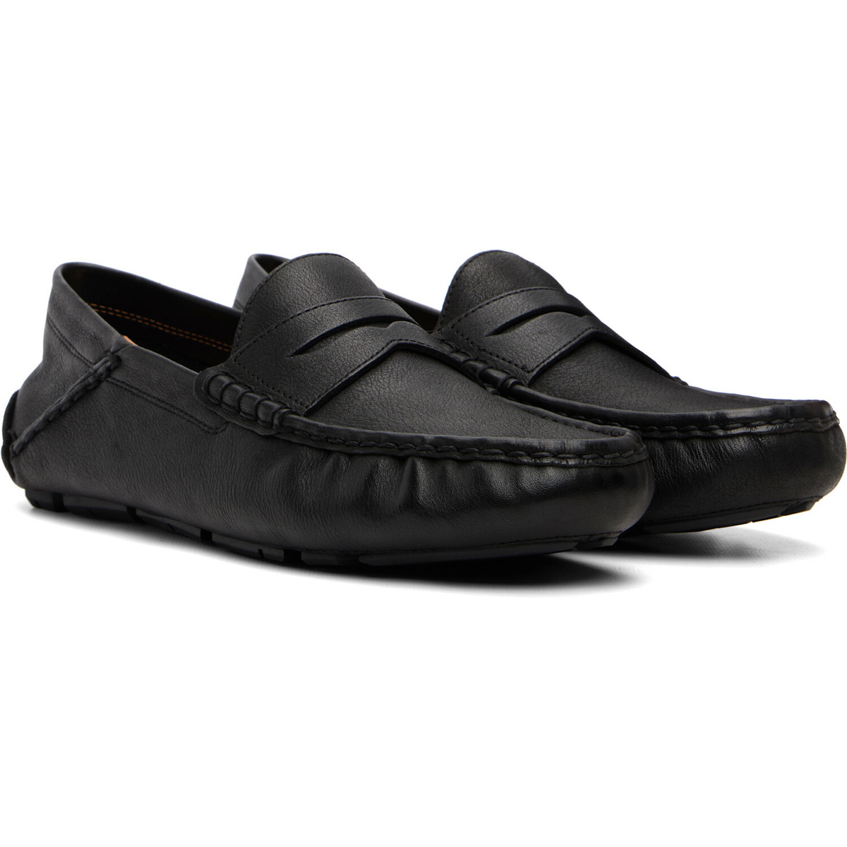 Polo Ralph Lauren Black Anders Leather Driver Loafers