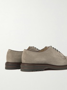 Brunello Cucinelli - Suede Derby Shoes - Gray