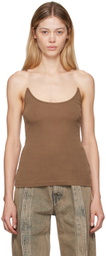Y/Project Brown Invisible Strap Tank Top