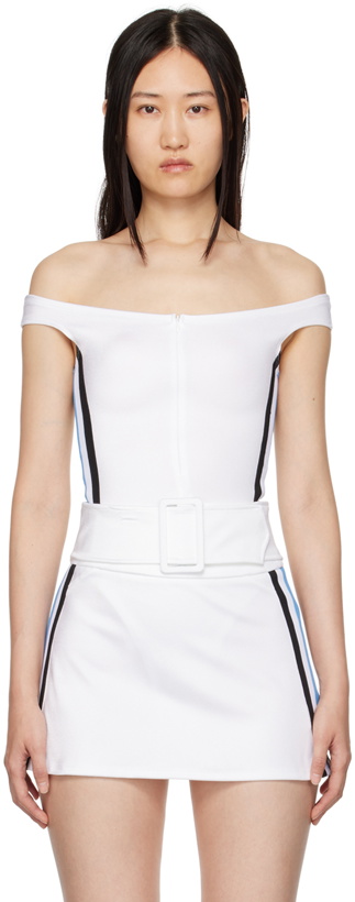 Photo: Maisie Wilen White Magnet Bodysuit