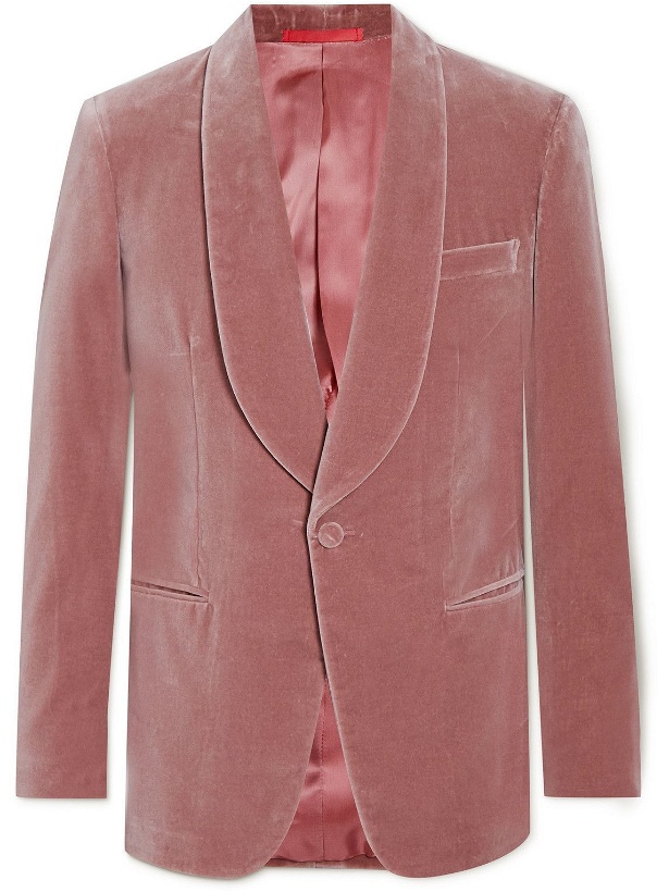 Photo: Kingsman - Harry Slim-Fit Shawl-Collar Cotton-Velvet Tuxedo Jacket - Pink