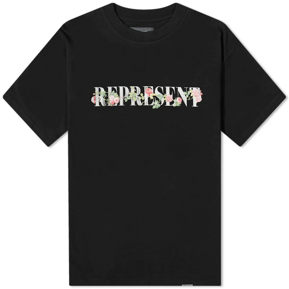 Represent Men's Floral R T-Shirt in Black Represent