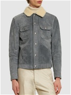 TOM FORD - Buttery Suede Shearling Trucker Jacket