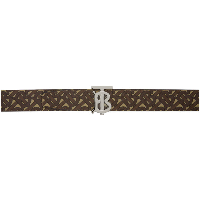 Photo: Burberry Reversible Brown and Black E-Canvas Monogram Belt