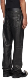 Diesel Black P-Macs-LTH Leather Pants