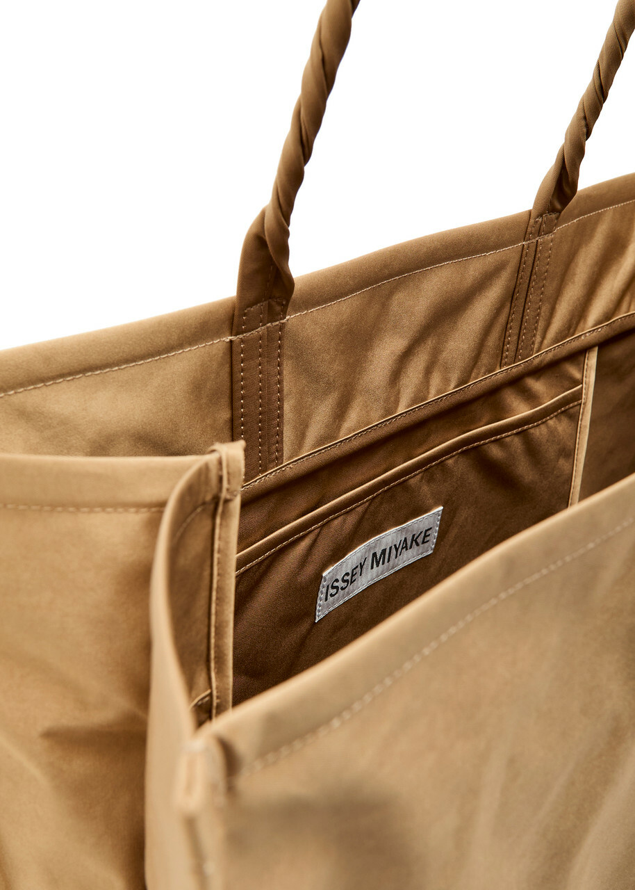 Issey Miyake Crumplable Logo-embroidered Woven Tote - Light Brown - One Size