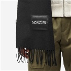 Moncler Men's Label Logo Scarf in Black