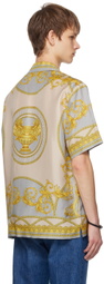 Versace Gray Barocco Silk Shirt
