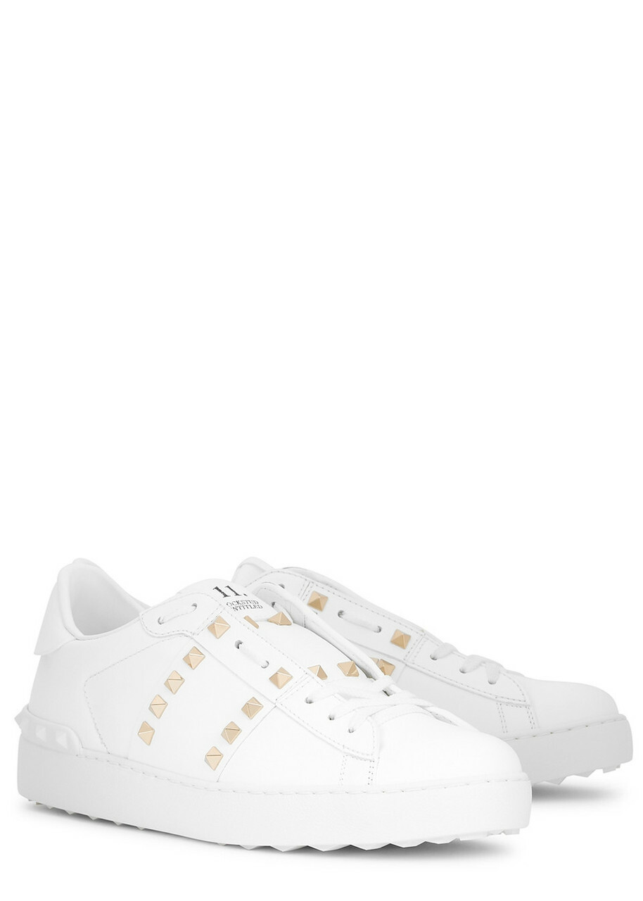 Valentino Garavani Rockstud Untitled Leather Sneakers White