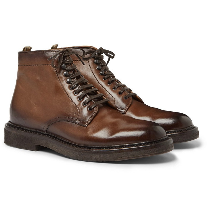 Photo: Officine Creative - Stanford Burnished-Leather Boot - Brown
