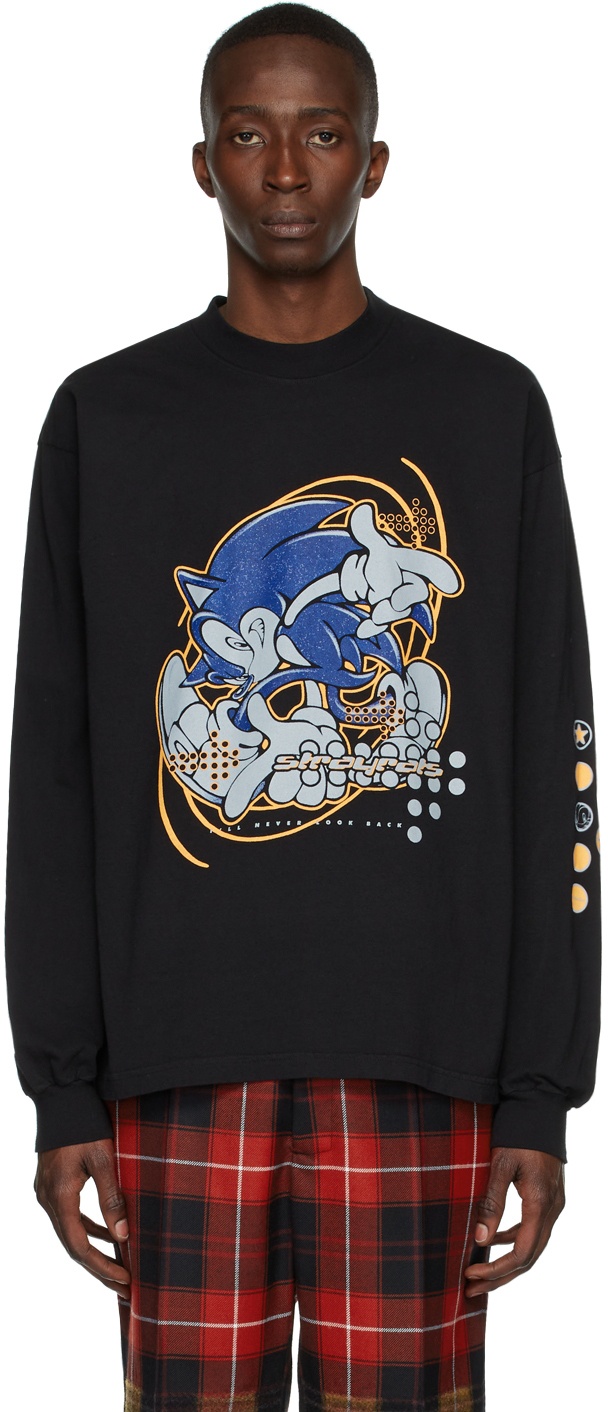 Stray Rats Black Sonic The Hedgehog Edition No Regrets T-Shirt